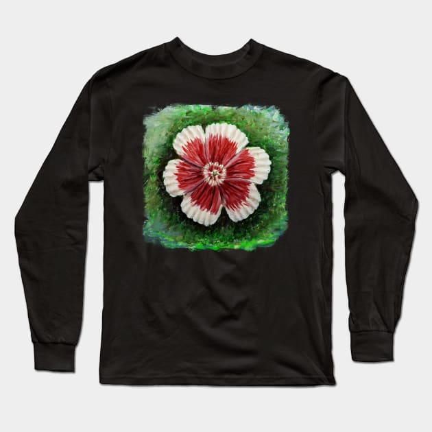 Red and  white flower Long Sleeve T-Shirt by FAugusto